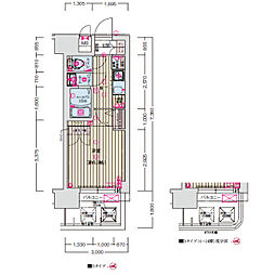 ソルテラスOSAKA GATE 1Kの間取図画像