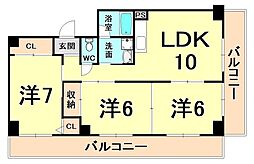 アビタ・コア1棟 3LDKの間取図画像