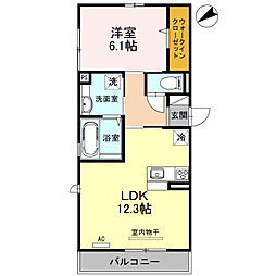 サザン・グレイス2 1LDKの間取図画像