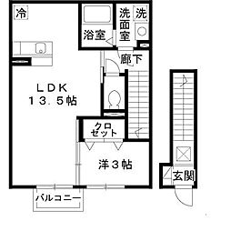 ル・ラルゴ 1LDKの間取図画像