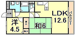 キャトル・セゾン 2LDKの間取図画像