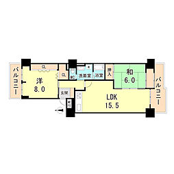 シャルマンコーポ伊丹2号棟 2LDKの間取図画像