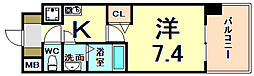 大阪WESTレジデンス 1Kの間取図画像