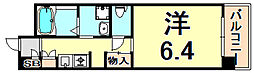 ロジュマンヴェールB棟 1Kの間取図画像