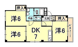 ネオメゾン武庫川 3DKの間取図画像