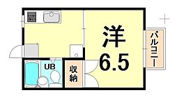 エクセレント平松 1Kの間取図画像