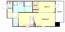 LiveFlat塚本新北野 1LDKの間取図画像
