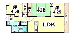 ヴェール園田 3LDKの間取図画像