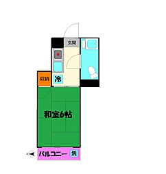 ハイツ明大前 205 2階1Kの間取り