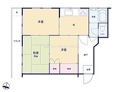 シャルマン青木 3DKの間取図画像