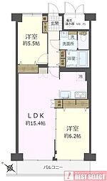 ルーセル南浦和 2LDKの間取図画像