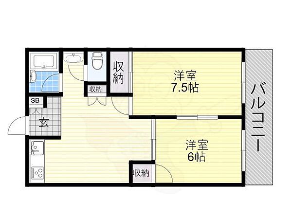 メゾンドール天王寺 ｜大阪府大阪市天王寺区北河堀町(賃貸マンション2DK・2階・50.00㎡)の写真 その2