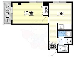 エフシャイン山下 1DKの間取図画像