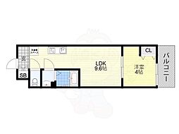仮)AND TERRACE文の里 1LDKの間取図画像