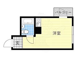 ウエストワン2 ワンルームの間取図画像