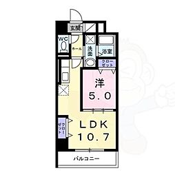ウィングコート天王寺 1LDKの間取図画像