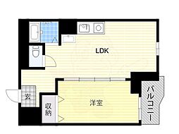 朝日プラザ高津第1 1LDKの間取図画像