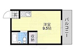 プレアール松虫 ワンルームの間取図画像