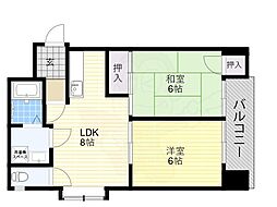 第3桃井ビル 2DKの間取図画像