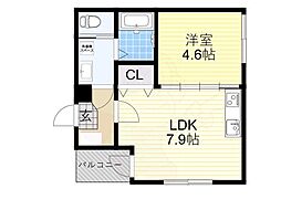 エスポワール林寺 1LDKの間取図画像