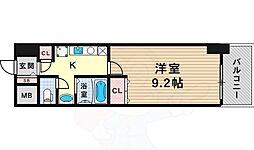 アリヴィオ夕陽ヶ丘 1Kの間取図画像