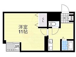 アブニールユーコー 1Kの間取図画像
