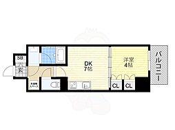 シティカレント天王寺ブロード 1DKの間取図画像