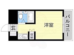 ネオコート天王寺 ワンルームの間取図画像