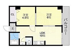 ニューライフ赤坂 2LDKの間取図画像
