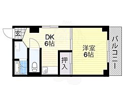 グランデール英2 2DKの間取図画像