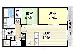 ぷりんすマンション 2LDKの間取図画像