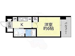 ラクラス阿倍野元町 1Kの間取図画像