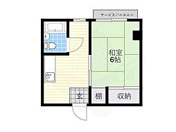 シャトー今中 1DKの間取図画像