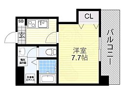 永久 1Kの間取図画像