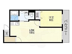 パーク・メゾン一刻館 1LDKの間取図画像
