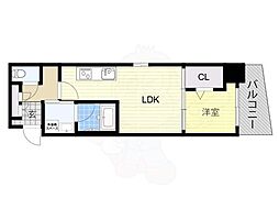アーバネックス真田山 1LDKの間取図画像