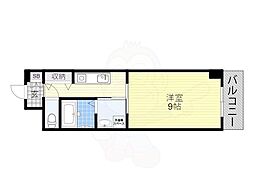 アリビオ夕陽丘 1Kの間取図画像