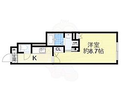アドバンス大阪ルオーレDC 1Kの間取図画像