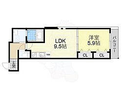 フジパレス今川公園東I番館 1LDKの間取図画像