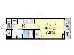 フォレスタナガイ 1Kの間取図画像