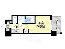 エスリードザ・グレア大阪 1Kの間取図画像