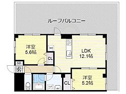 アーク美章園 2LDKの間取図画像