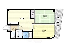 リプレ美章園 2LDKの間取図画像