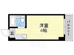 ギャレ山王 ワンルームの間取図画像