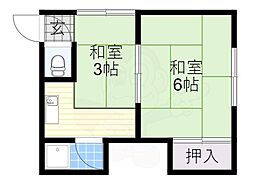 かつらマンション 1DKの間取図画像