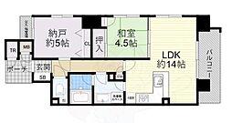 Aden上本町 1SLDKの間取図画像