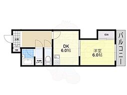 ネオハイツ阿倍野 1DKの間取図画像