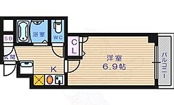 プレアデス寺田町 1Kの間取図画像