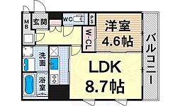 グレイス阿倍野松崎 1LDKの間取図画像