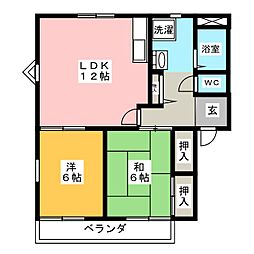 トルースヒルズITMG 2LDKの間取図画像
